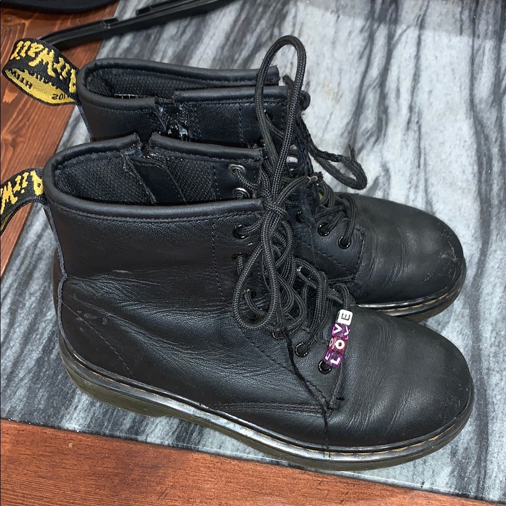 Dr. Martens Black Leather Boots size 2 youth